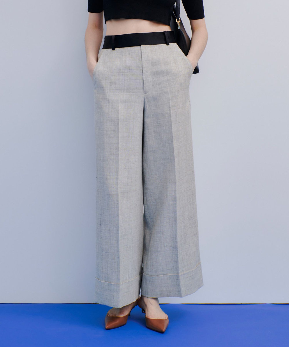 allureville ウールリネンクロップドトラウザー グレージュ (15)