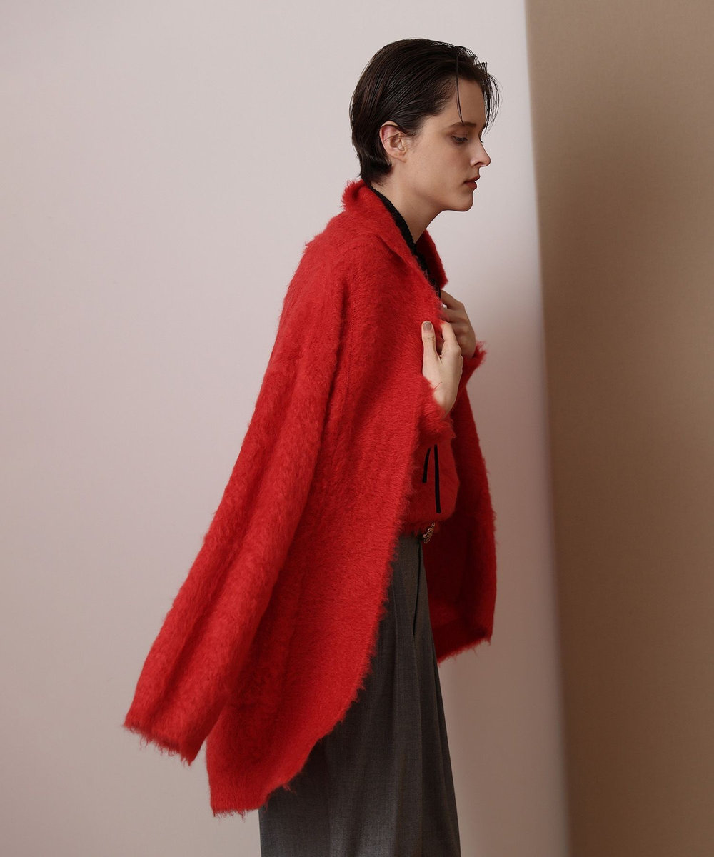 allureville ウェーブシャギーモヘヤカーディガン レッド (43)
