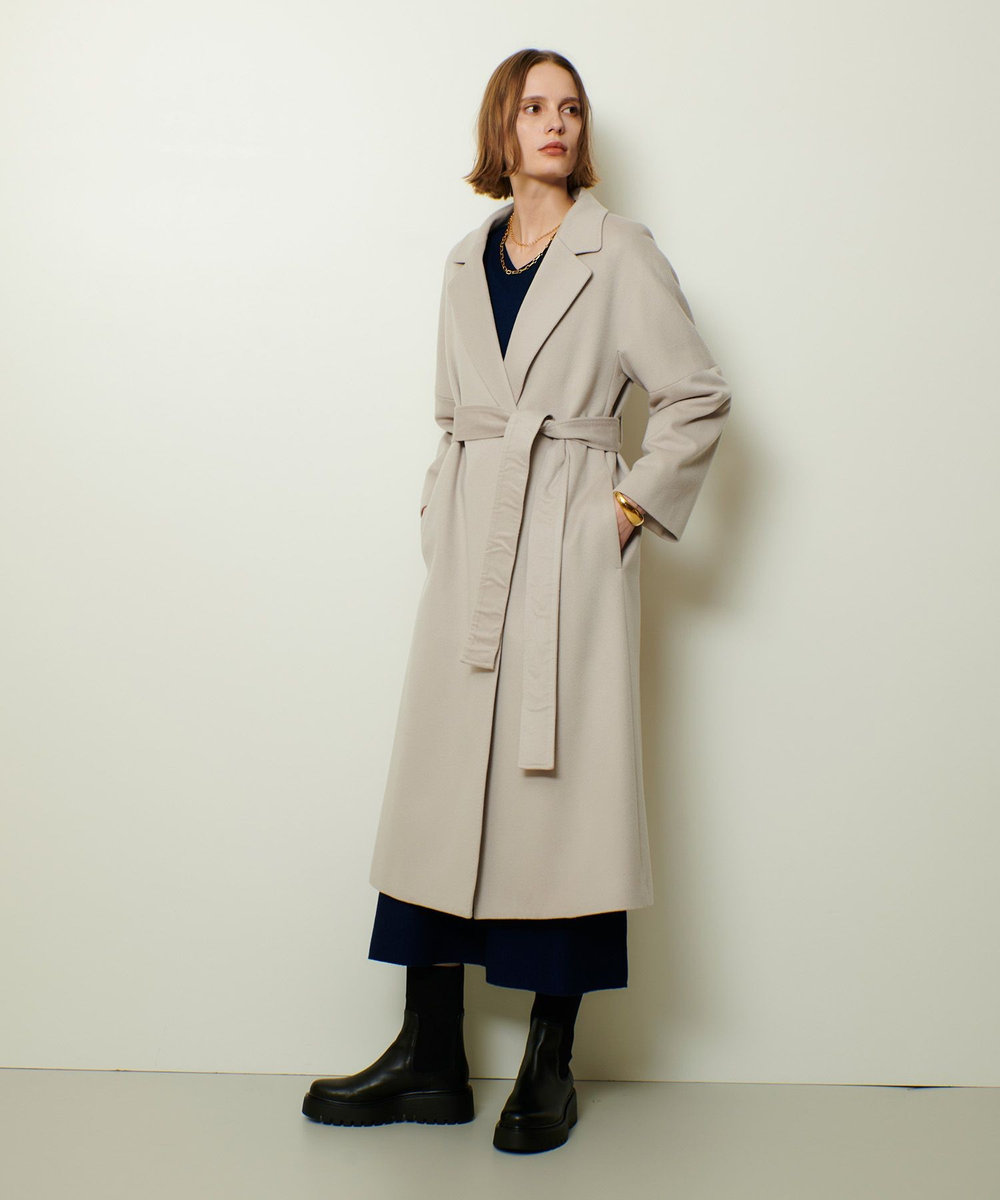 allureville WEB限定 カシミヤビーバーコート ピンクベージュ (13)