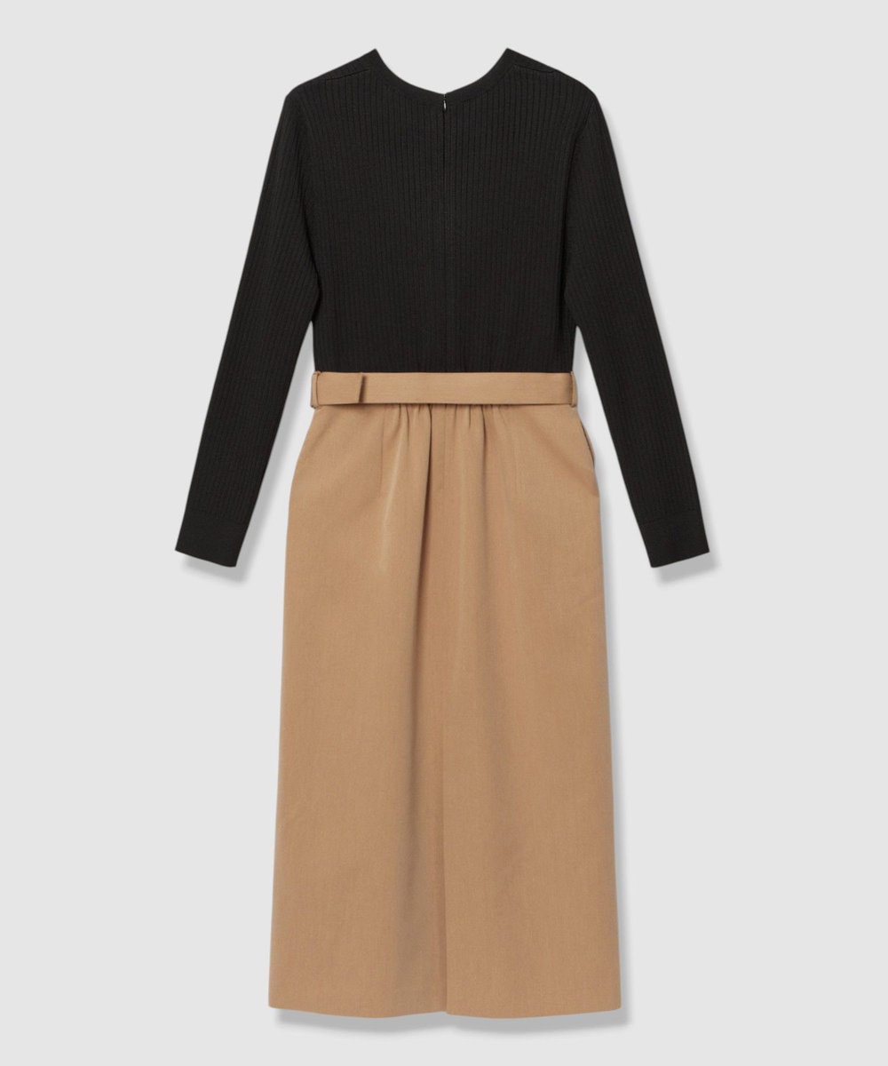 allureville キーネックドッキングワンピース ブラック系 (98)