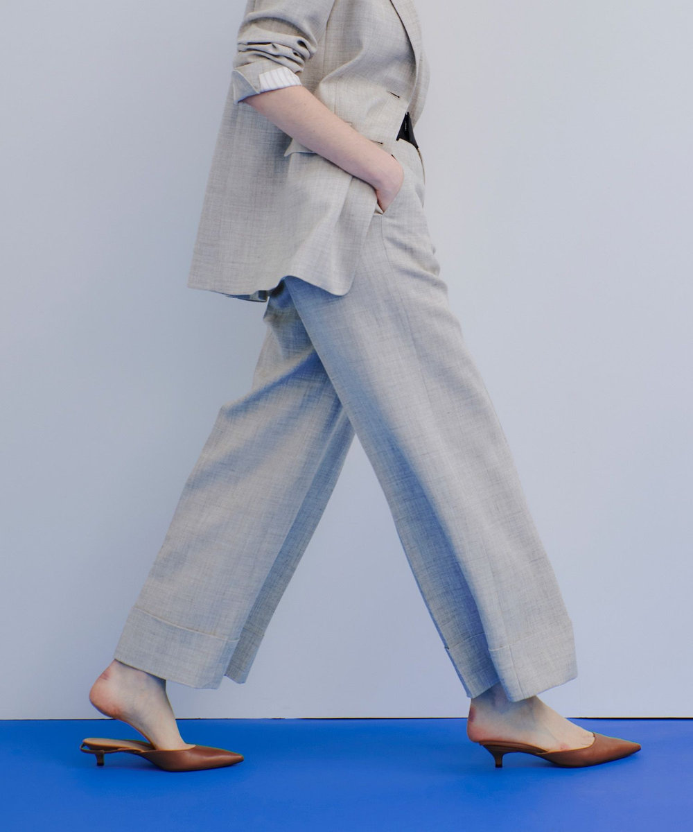 allureville ウールリネンクロップドトラウザー グレージュ (15)