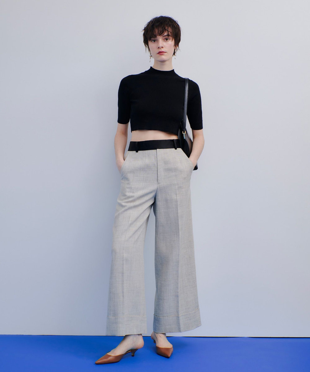allureville ウールリネンクロップドトラウザー グレージュ (15)