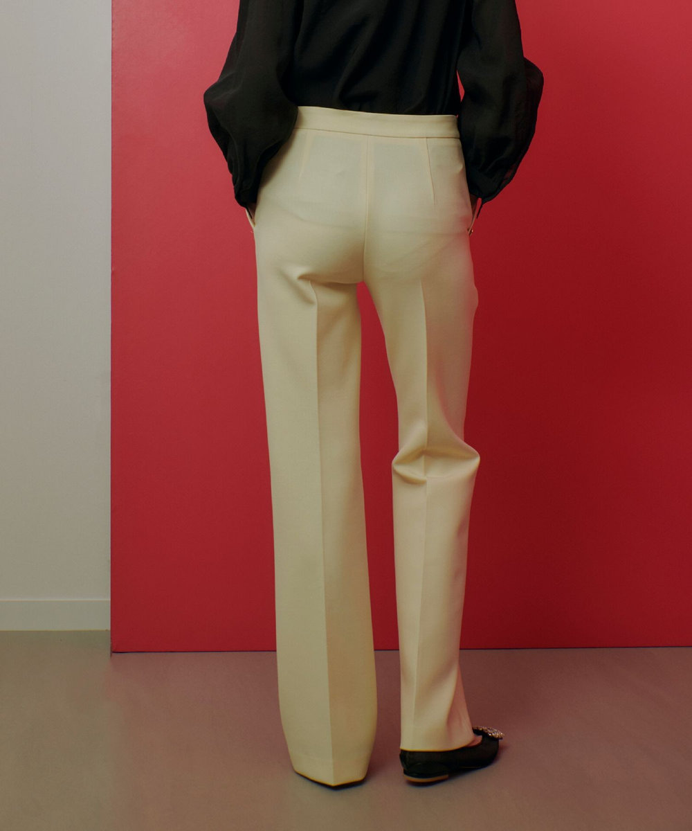 LOULOU WILLOUGHBY 【LOULOU WILLOUGHBY】ダブルクロスストレッチパンツ アイボリー (04)