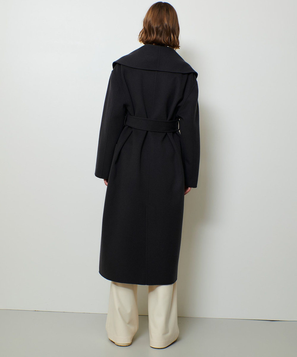 allureville カシミヤ混リバーショールコート チャコールグレー (94)