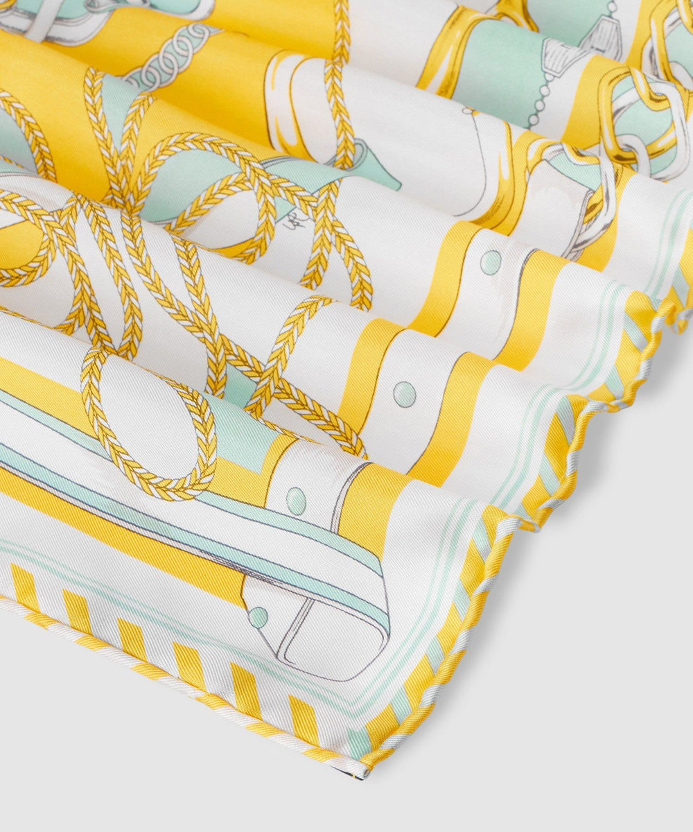 buying 【manipuri(マニプリ)】65×65 SILK SCARF イエロー系 (26)