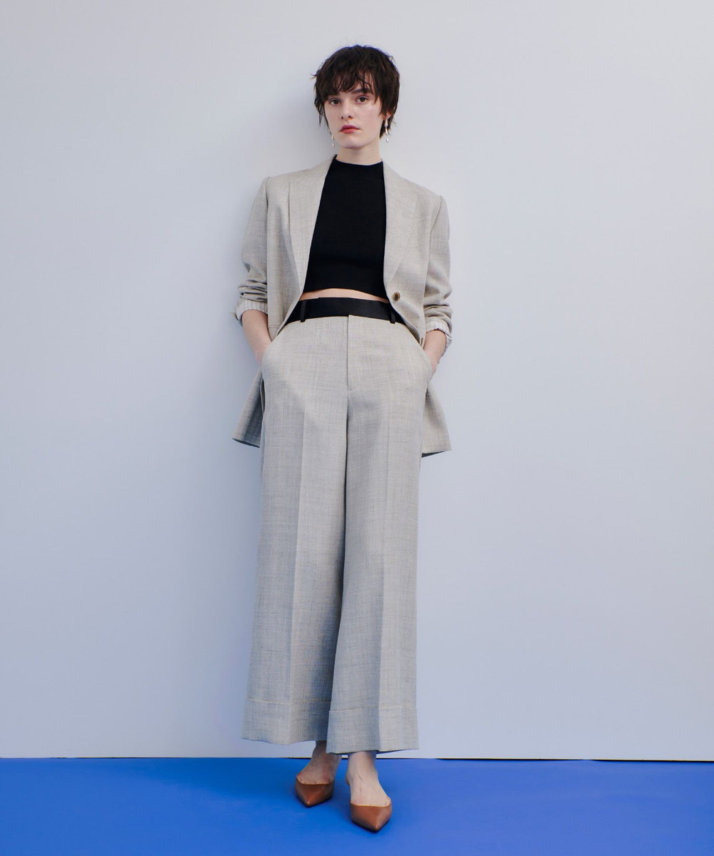 allureville ウールリネンクロップドトラウザー グレージュ (15)