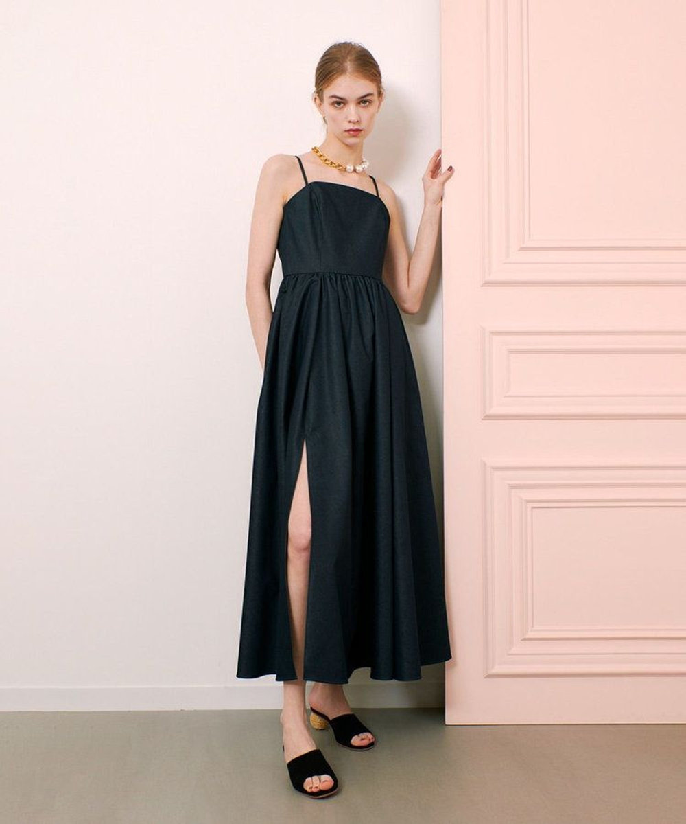 LOULOU WILLOUGHBY ◇シャンブレーベアワンピース ネイビー (65)