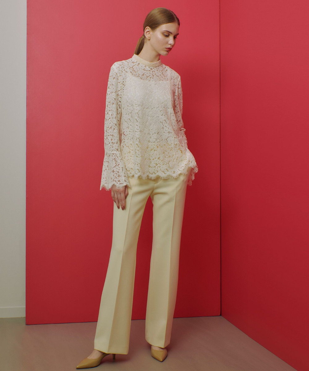 LOULOU WILLOUGHBY 【LOULOU WILLOUGHBY】ダブルクロスストレッチパンツ アイボリー (04)