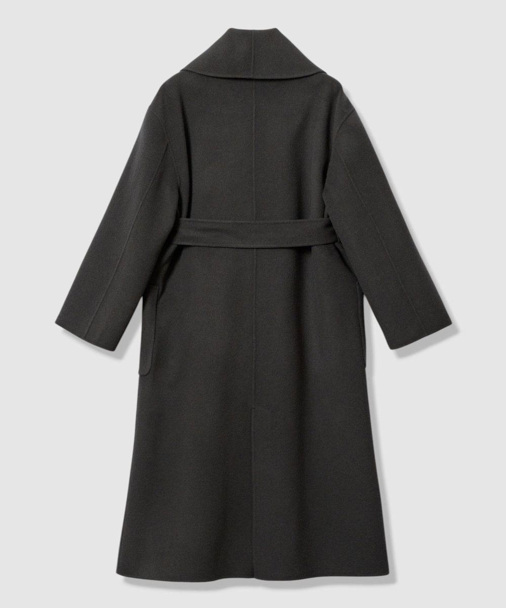 allureville カシミヤ混リバーショールコート チャコールグレー (94)