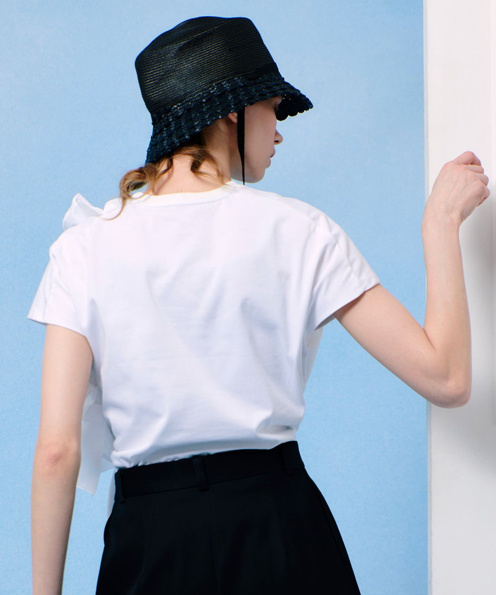 LOULOU WILLOUGHBY 【LOULOU WILLOUGHBY】ギャザーレイヤーＴシャツ オフホワイト (02)