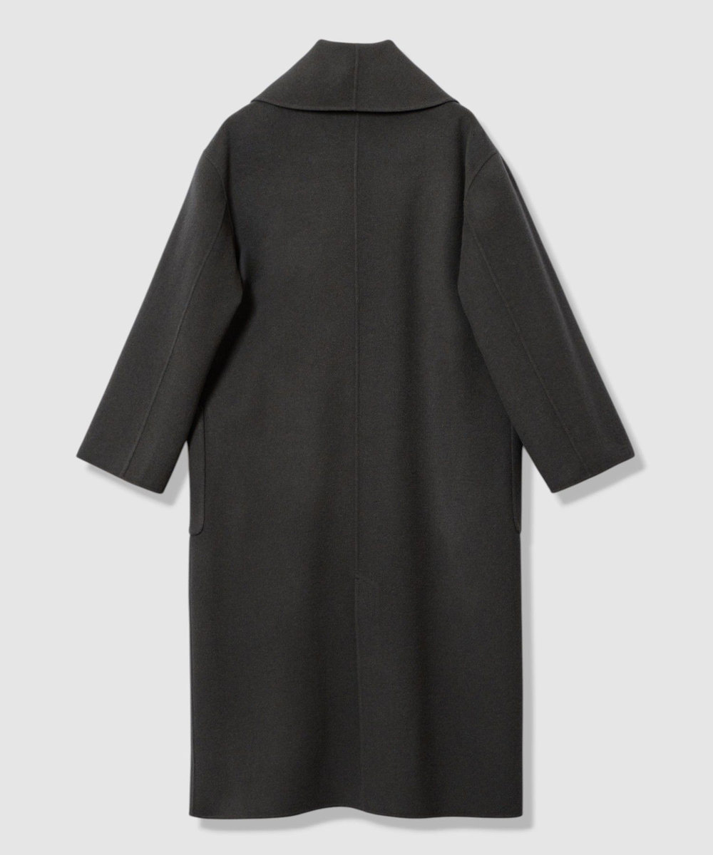 allureville カシミヤ混リバーショールコート チャコールグレー (94)