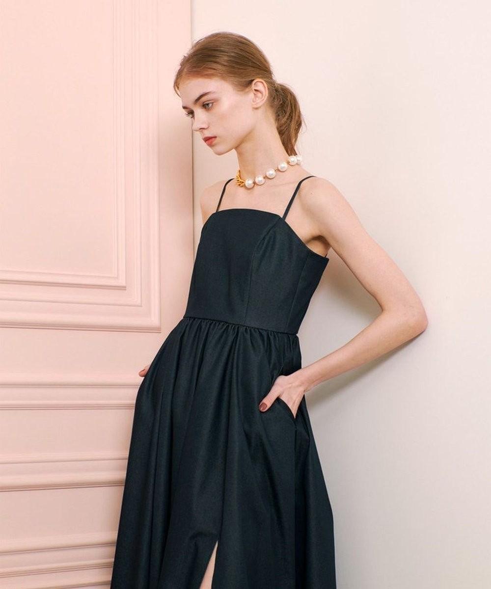 LOULOU WILLOUGHBY ◇シャンブレーベアワンピース ネイビー (65)