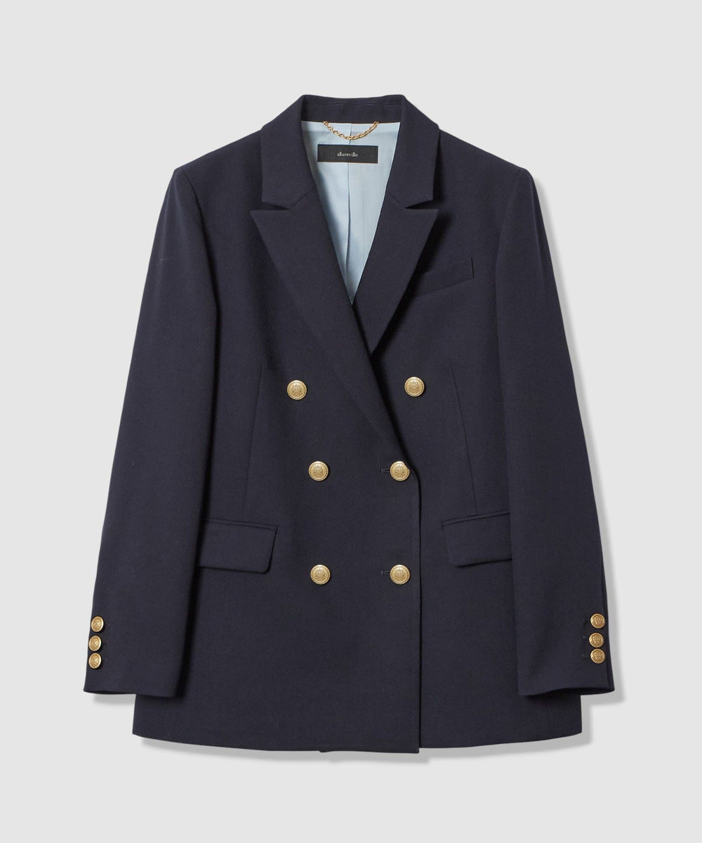 allureville マットクロスダブルジャケット ネイビー (65)