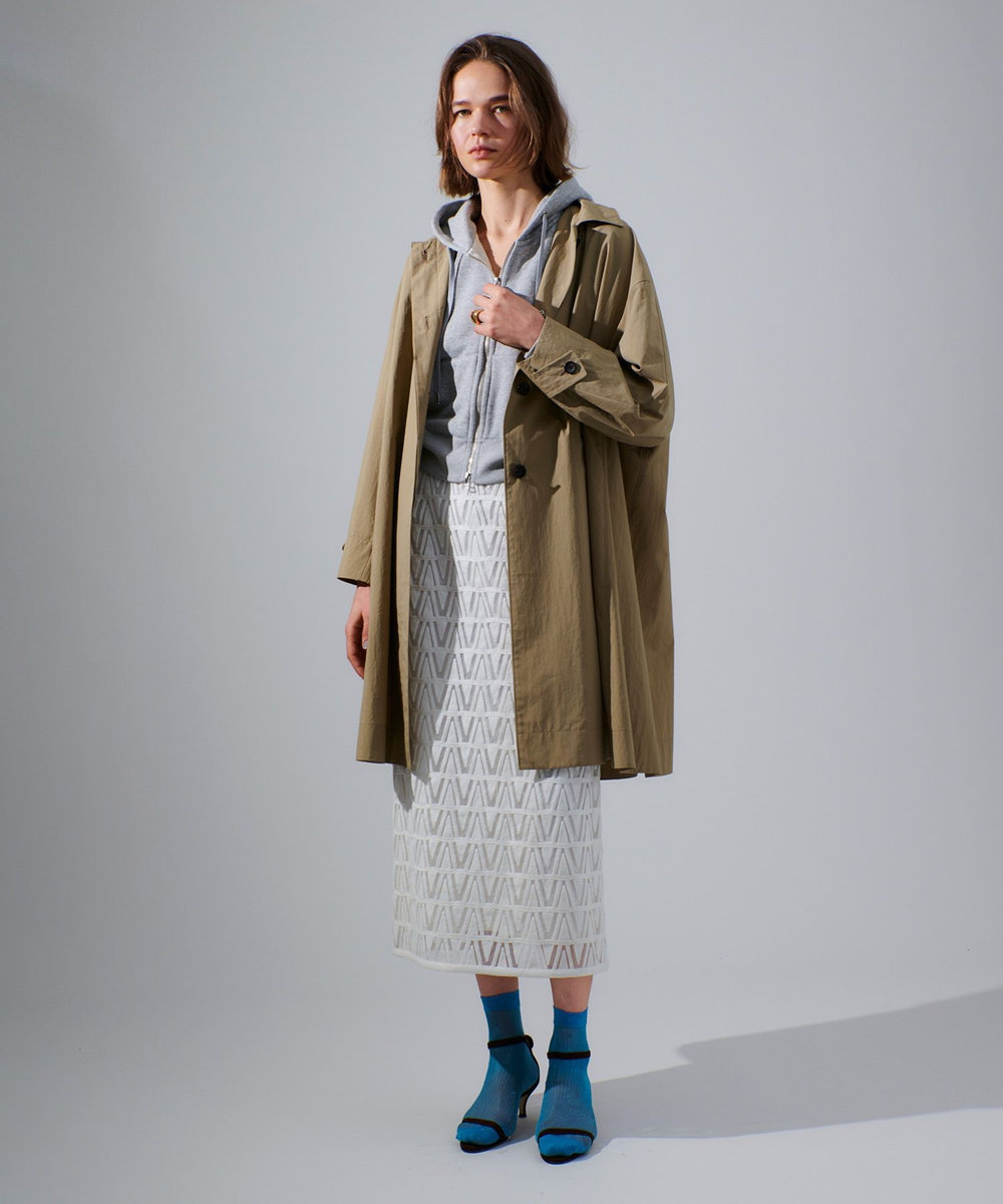 allureville ステンカラーフレアコート ベージュ (11)