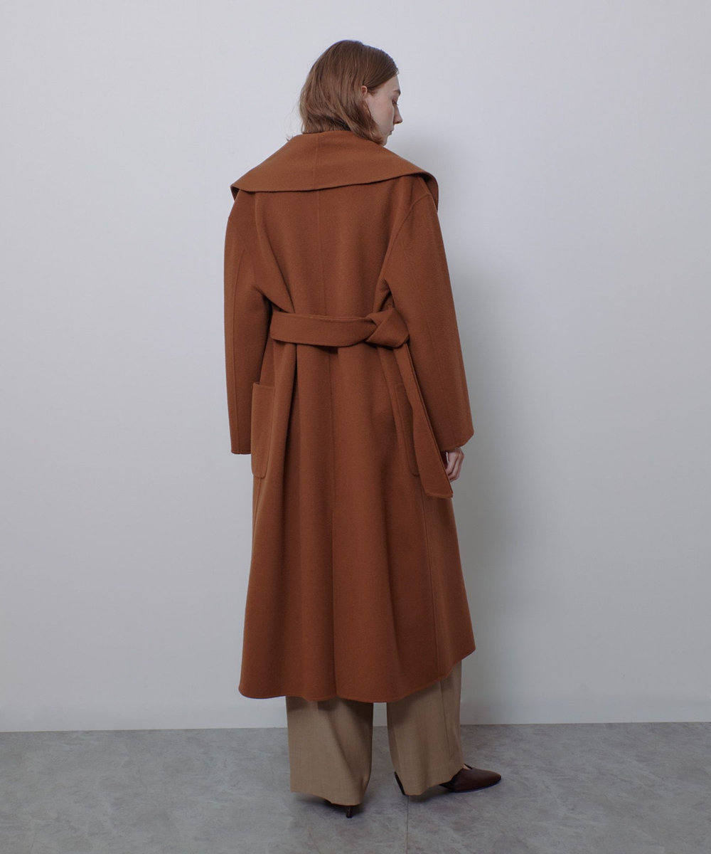 allureville カシミヤ混リバービックショールコート キャメル (84)