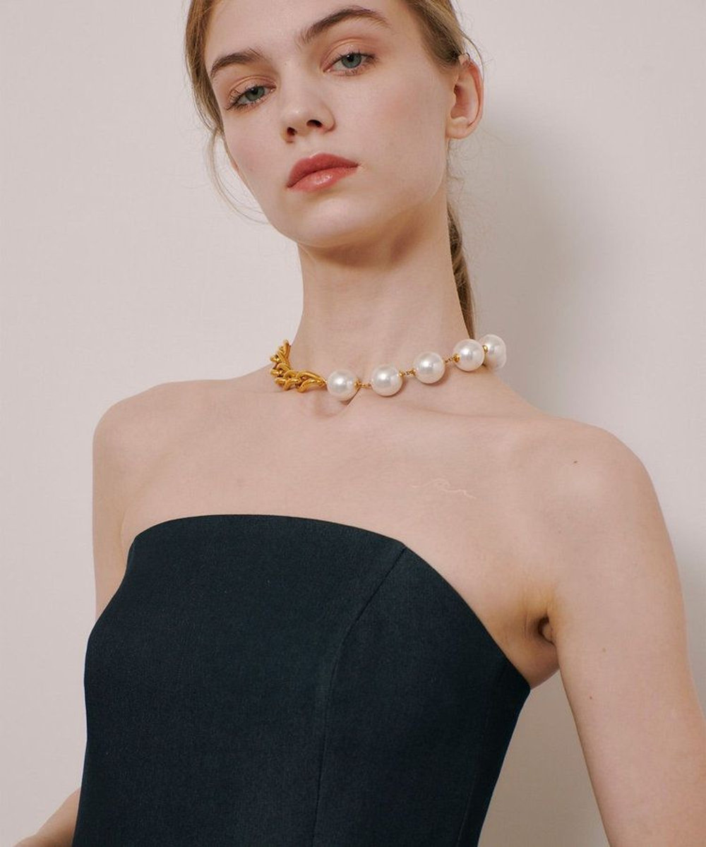 LOULOU WILLOUGHBY ◇シャンブレーベアワンピース ネイビー (65)