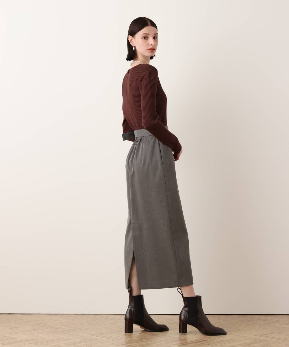 allureville キーネックドッキングワンピース ブラウン系 (88)