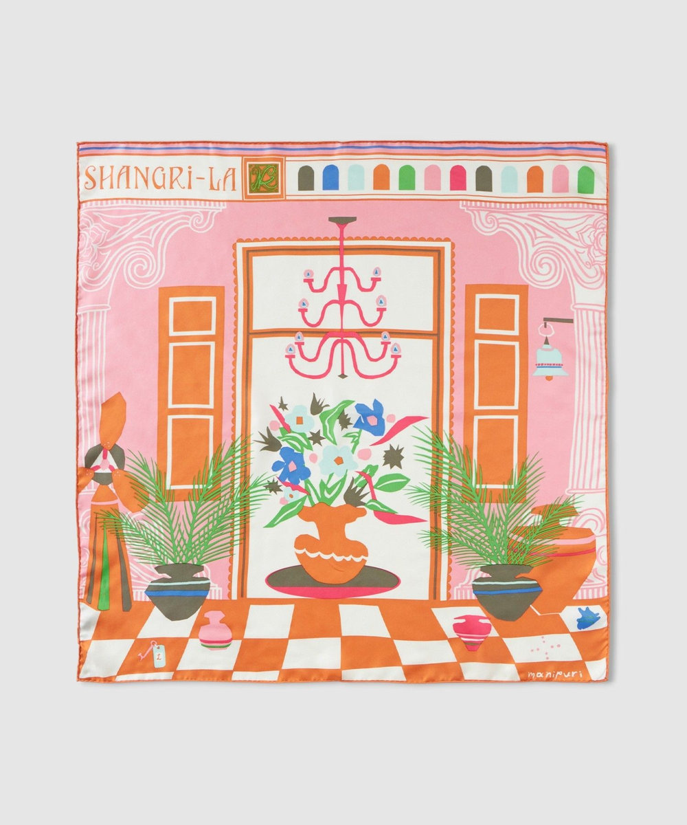 buying 【manipuri(マニプリ)】65×65 SILK SCARF ライトピンク (42)