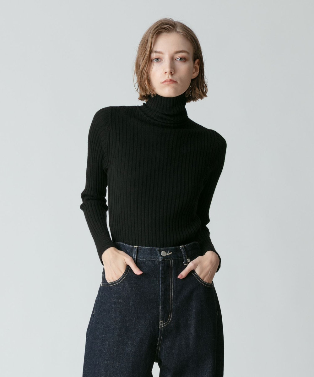釦ディティール2WAY ネックリブプルオーバー|allureville OFFICIAL