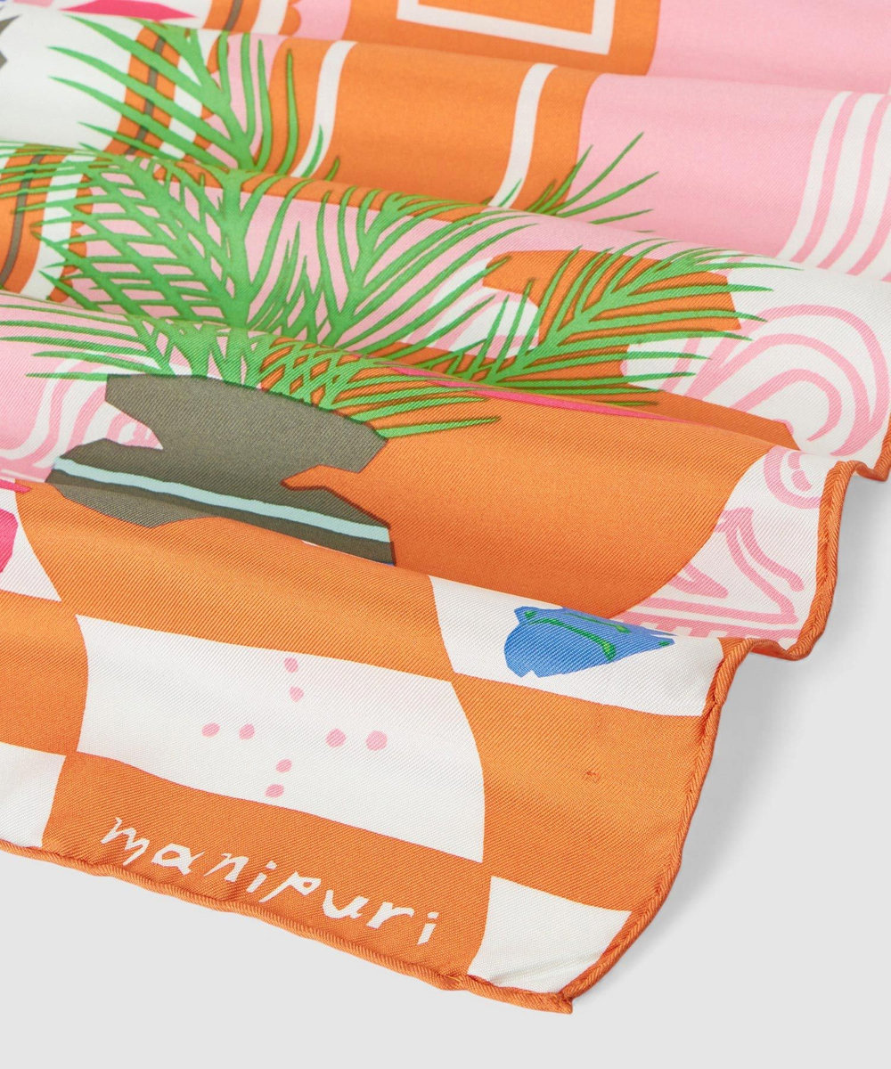 buying 【manipuri(マニプリ)】65×65 SILK SCARF ライトピンク (42)