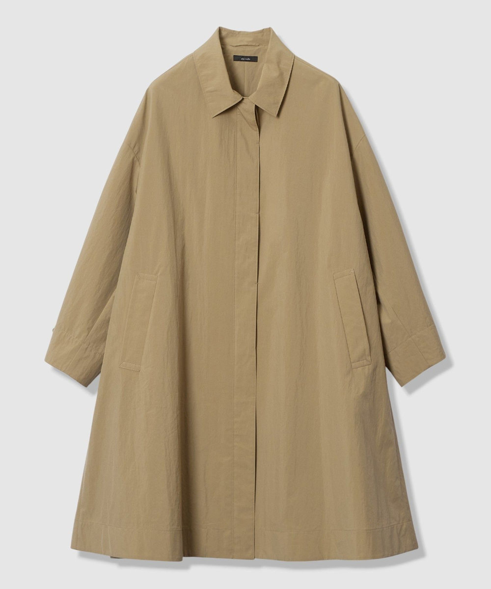 allureville ステンカラーフレアコート ベージュ (11)
