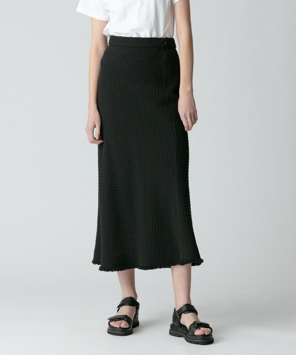 allureville 【セットアップ対応可能】ラスティックツイードスカート ブラック (95)