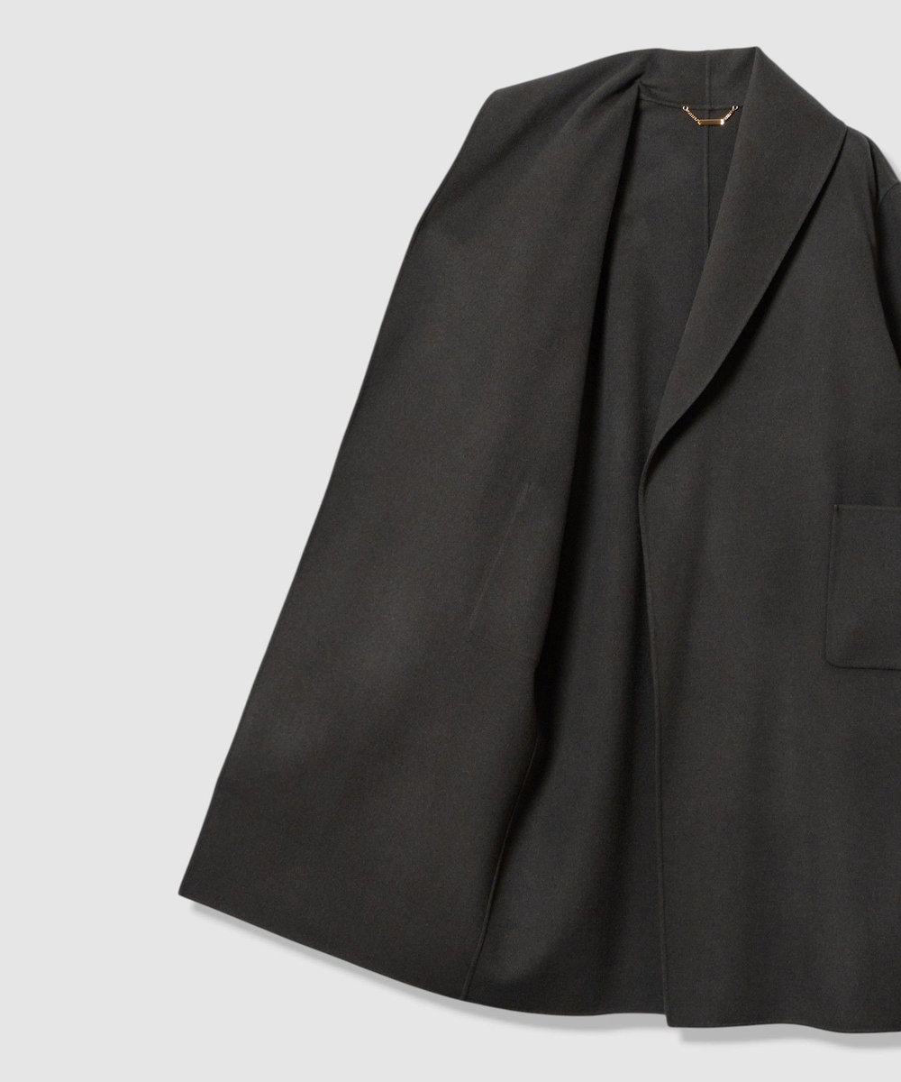 allureville カシミヤ混リバーショールコート チャコールグレー (94)