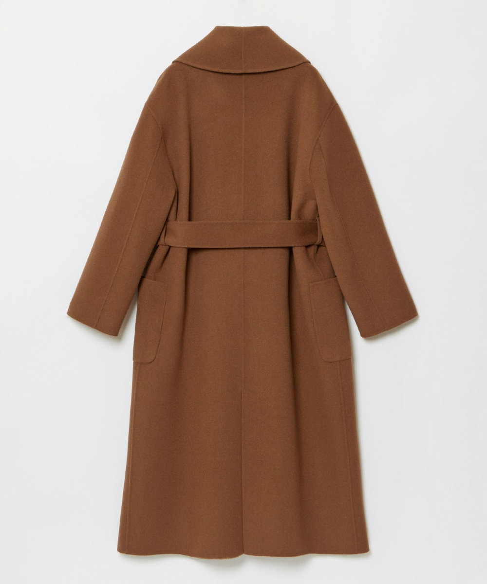 allureville カシミヤ混リバービックショールコート キャメル (84)