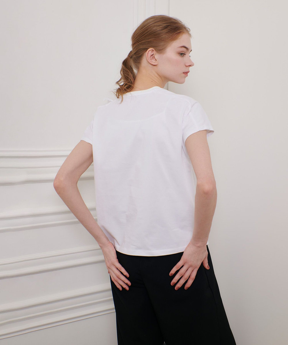 LOULOU WILLOUGHBY 【LOULOU WILLOUGHBY】ギャザーレイヤーＴシャツ オフホワイト (02)