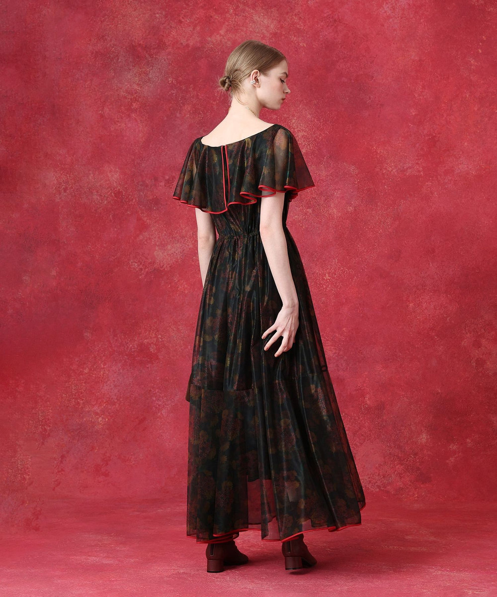 LOULOU WILLOUGHBY グロッシーフラワーワンピース ブラック系 (98)