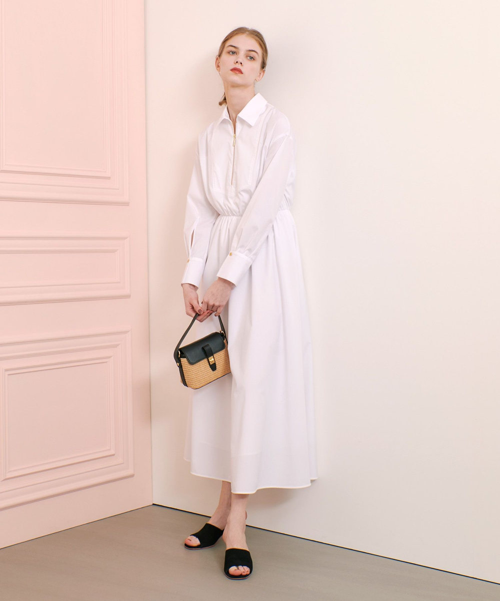 LOULOU WILLOUGHBY】ボリュームギャザーシャツワンピース|allureville