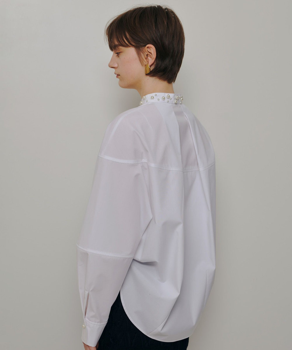 allureville パールカラーコクーンブラウス ホワイト (01)