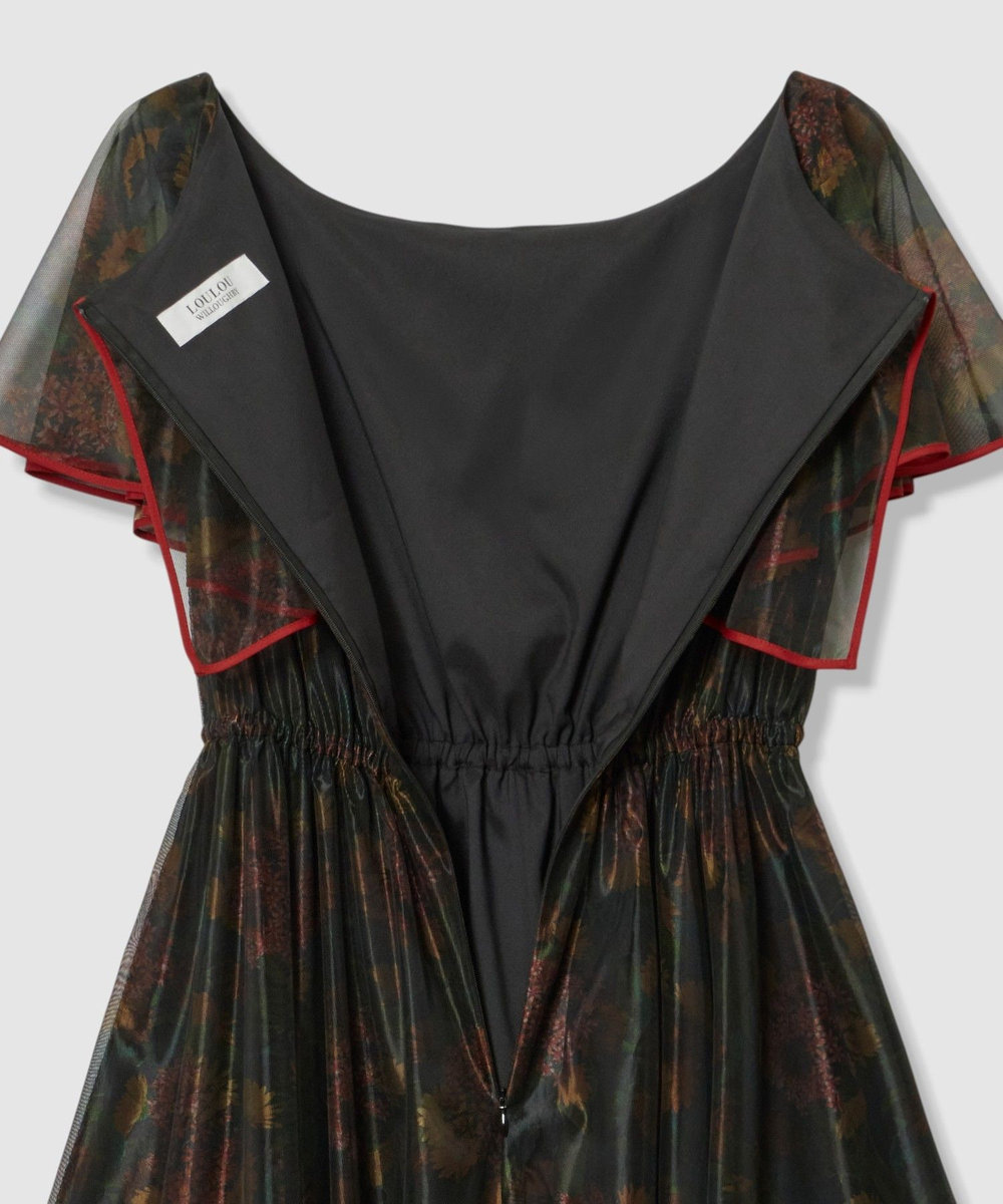 LOULOU WILLOUGHBY グロッシーフラワーワンピース ブラック系 (98)