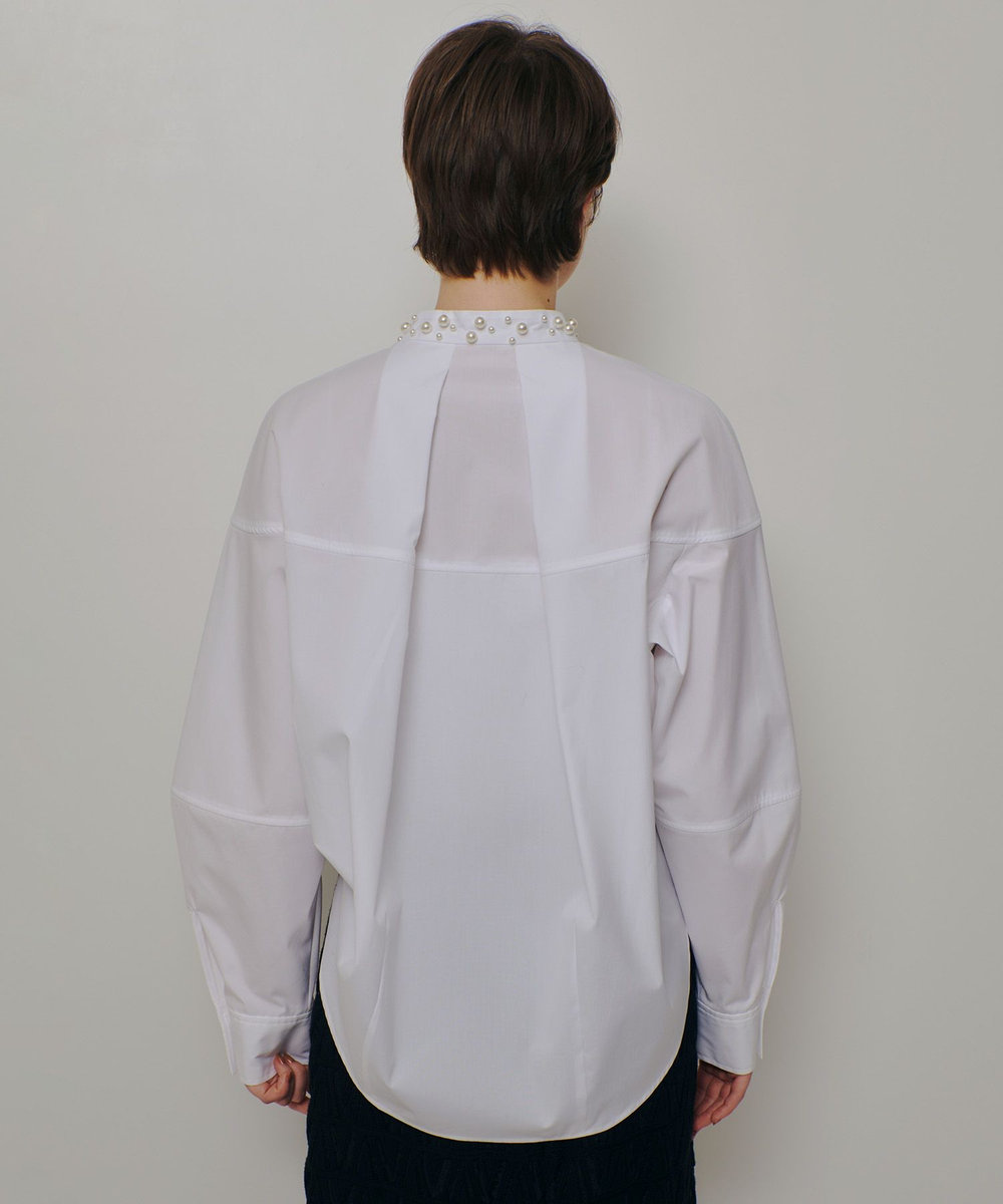allureville パールカラーコクーンブラウス ホワイト (01)