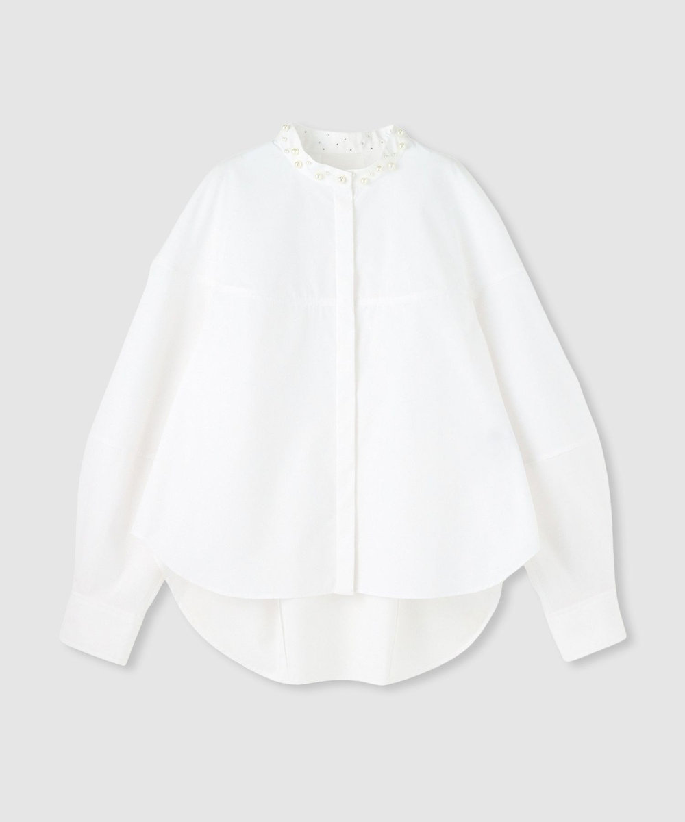 allureville パールカラーコクーンブラウス ホワイト (01)