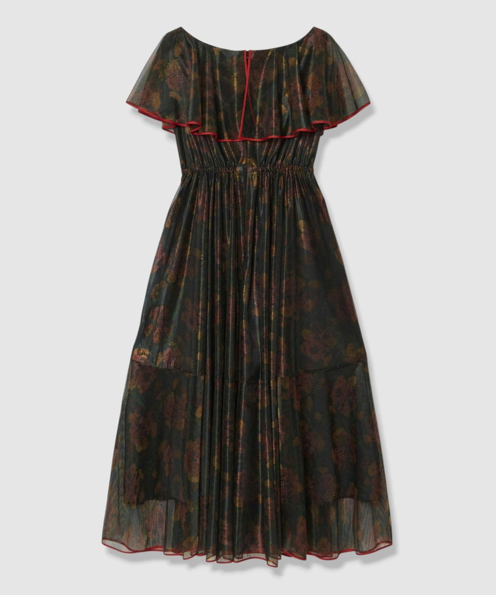 LOULOU WILLOUGHBY グロッシーフラワーワンピース ブラック系 (98)