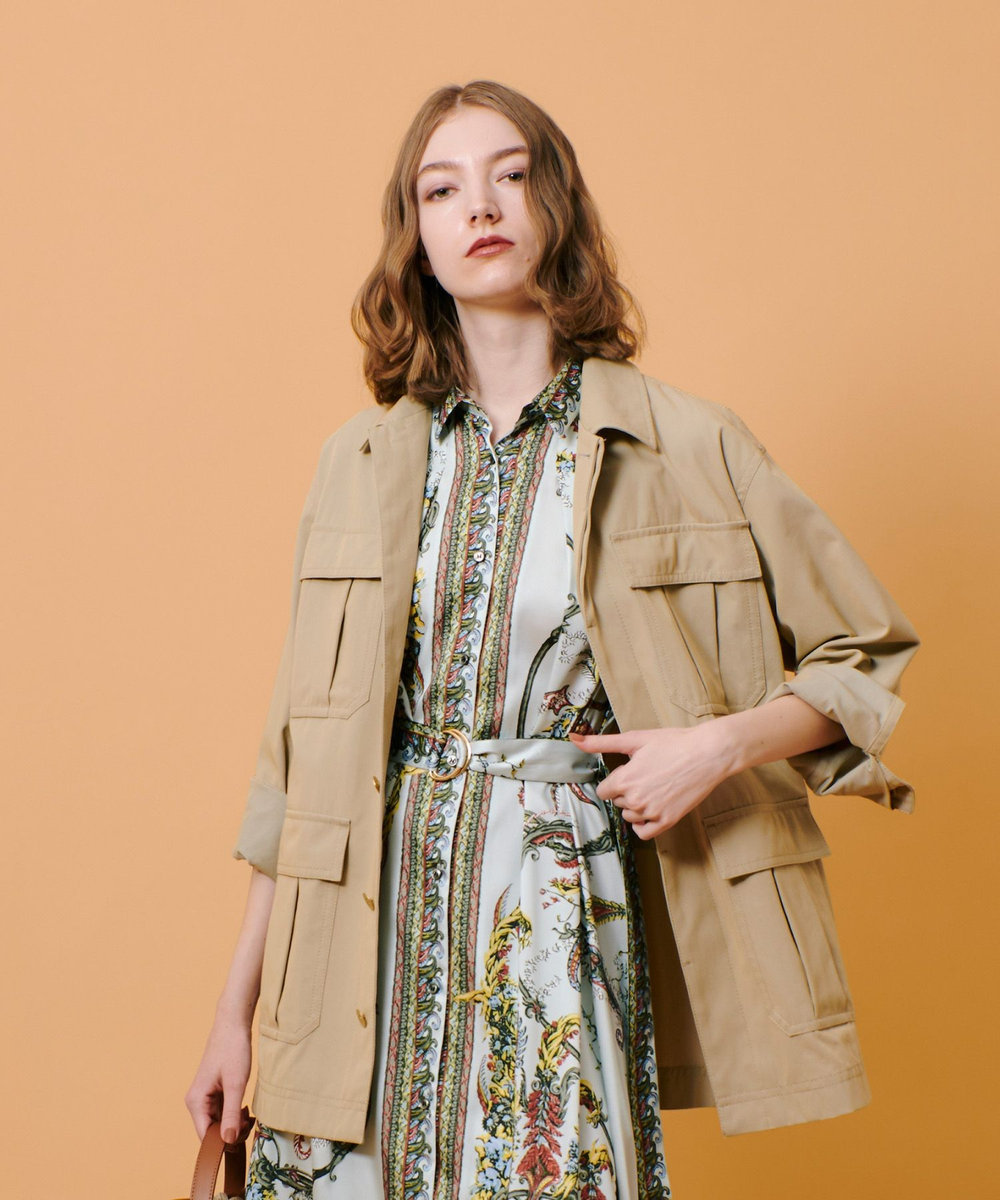 allureville シャンブレーミリタリーブルゾン ベージュ (11)