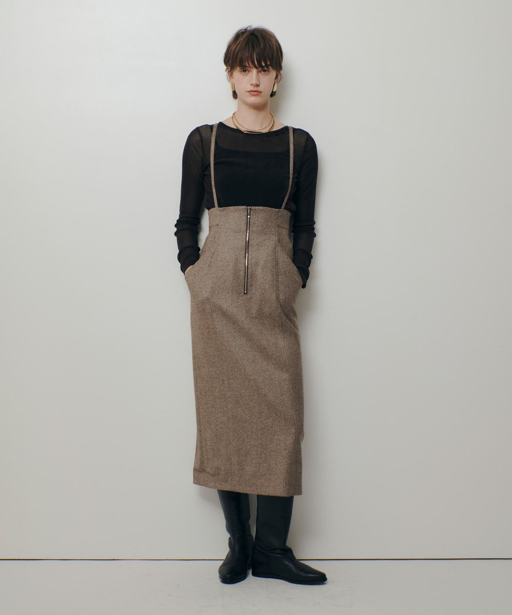 allureville シアーストライプロンT ブラウン (81)