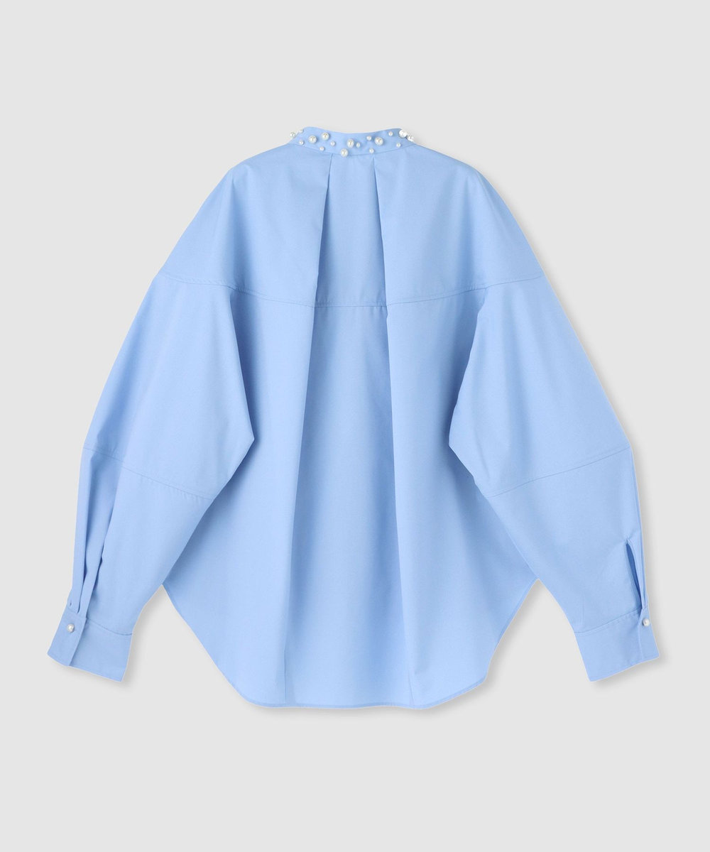 allureville パールカラーコクーンブラウス サックス (63)