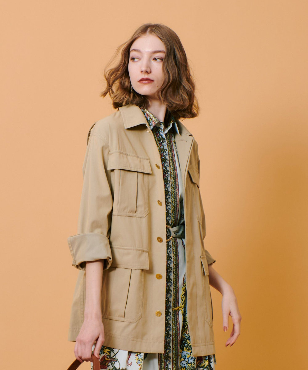 allureville シャンブレーミリタリーブルゾン ベージュ (11)