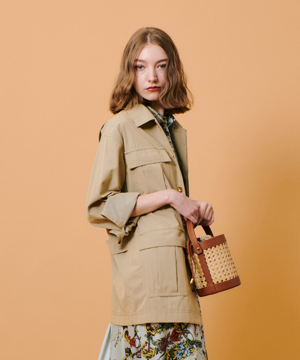 allureville シャンブレーミリタリーブルゾン ベージュ (11)