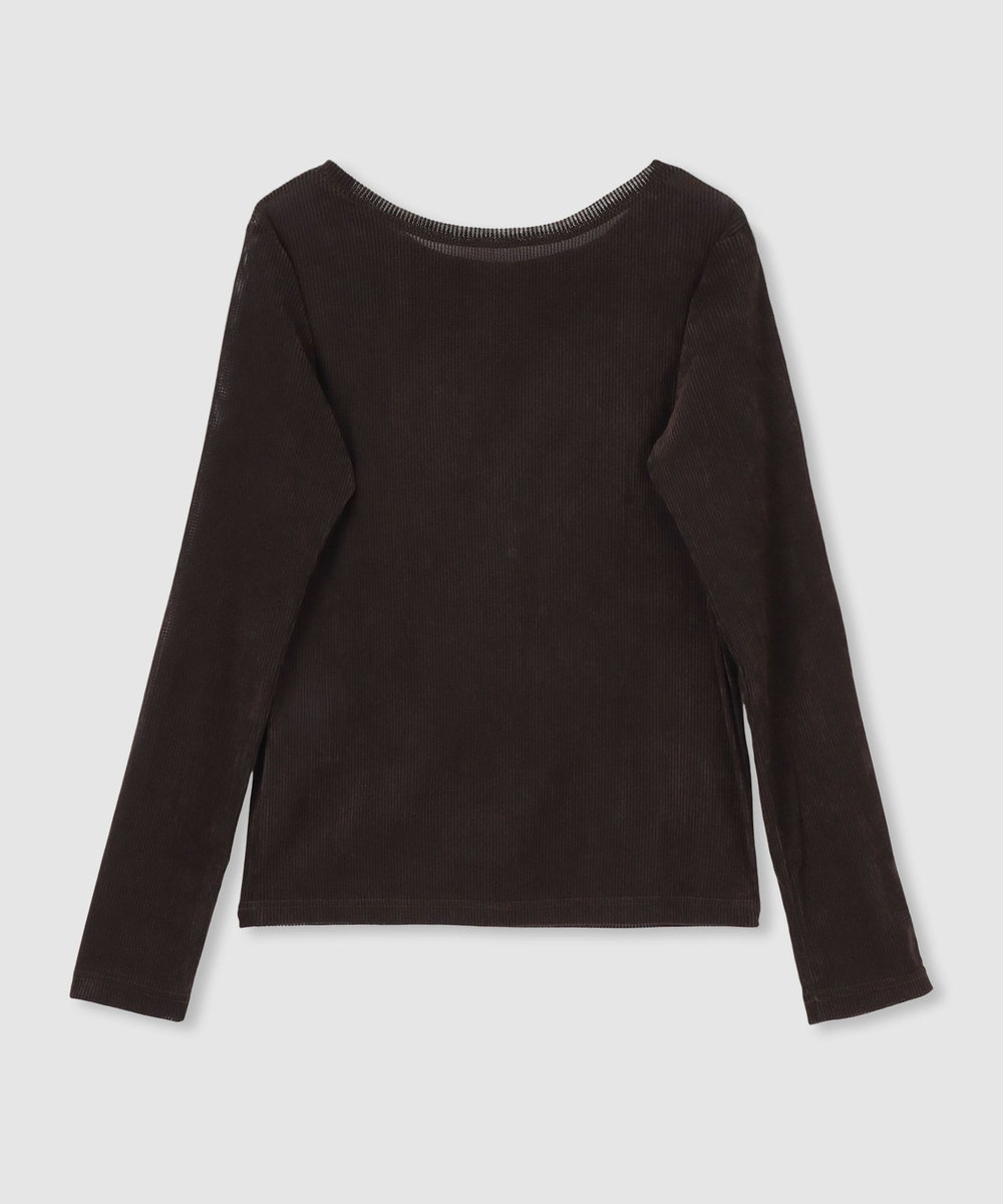 allureville シアーストライプロンT ブラウン (81)