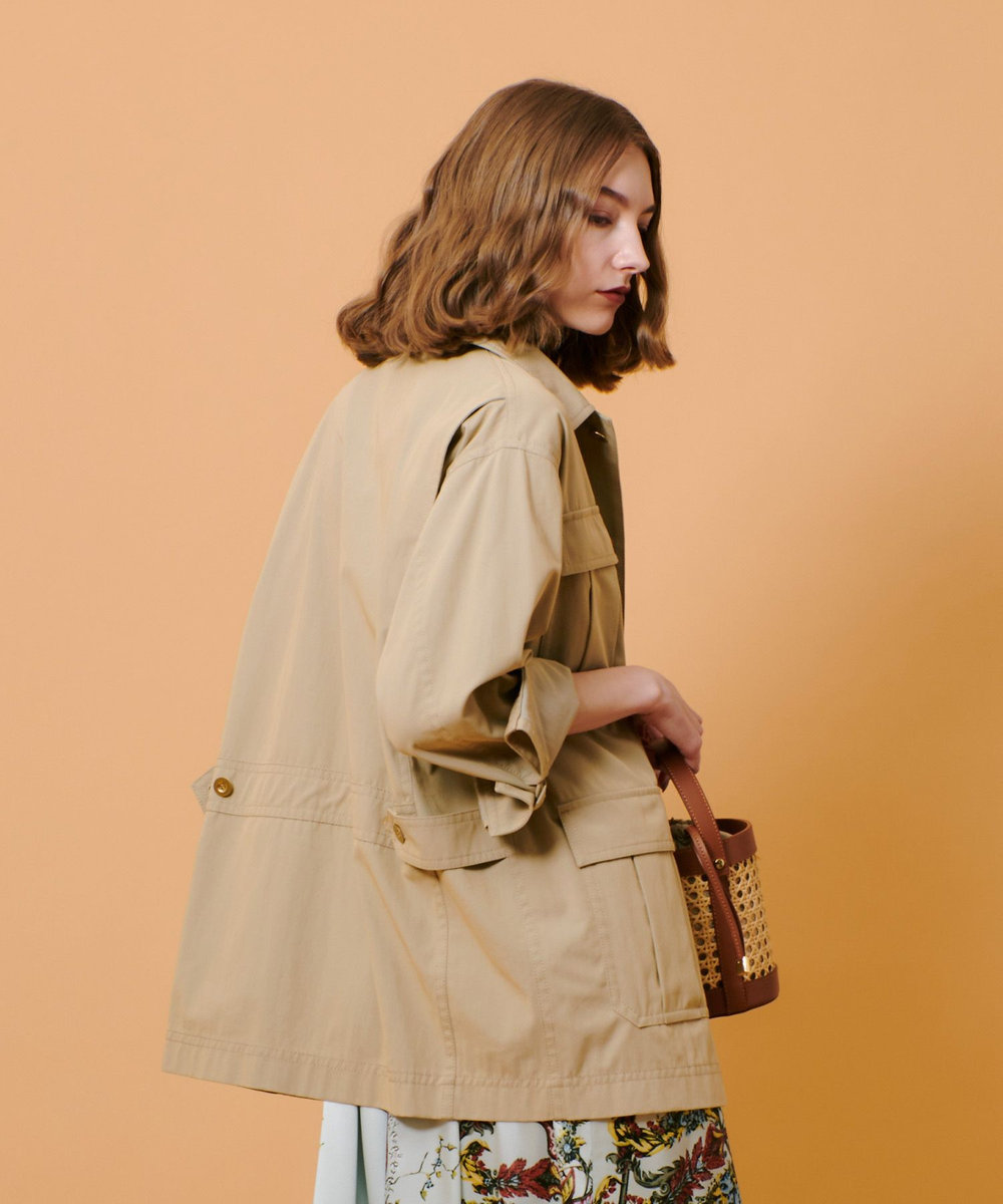 allureville シャンブレーミリタリーブルゾン ベージュ (11)