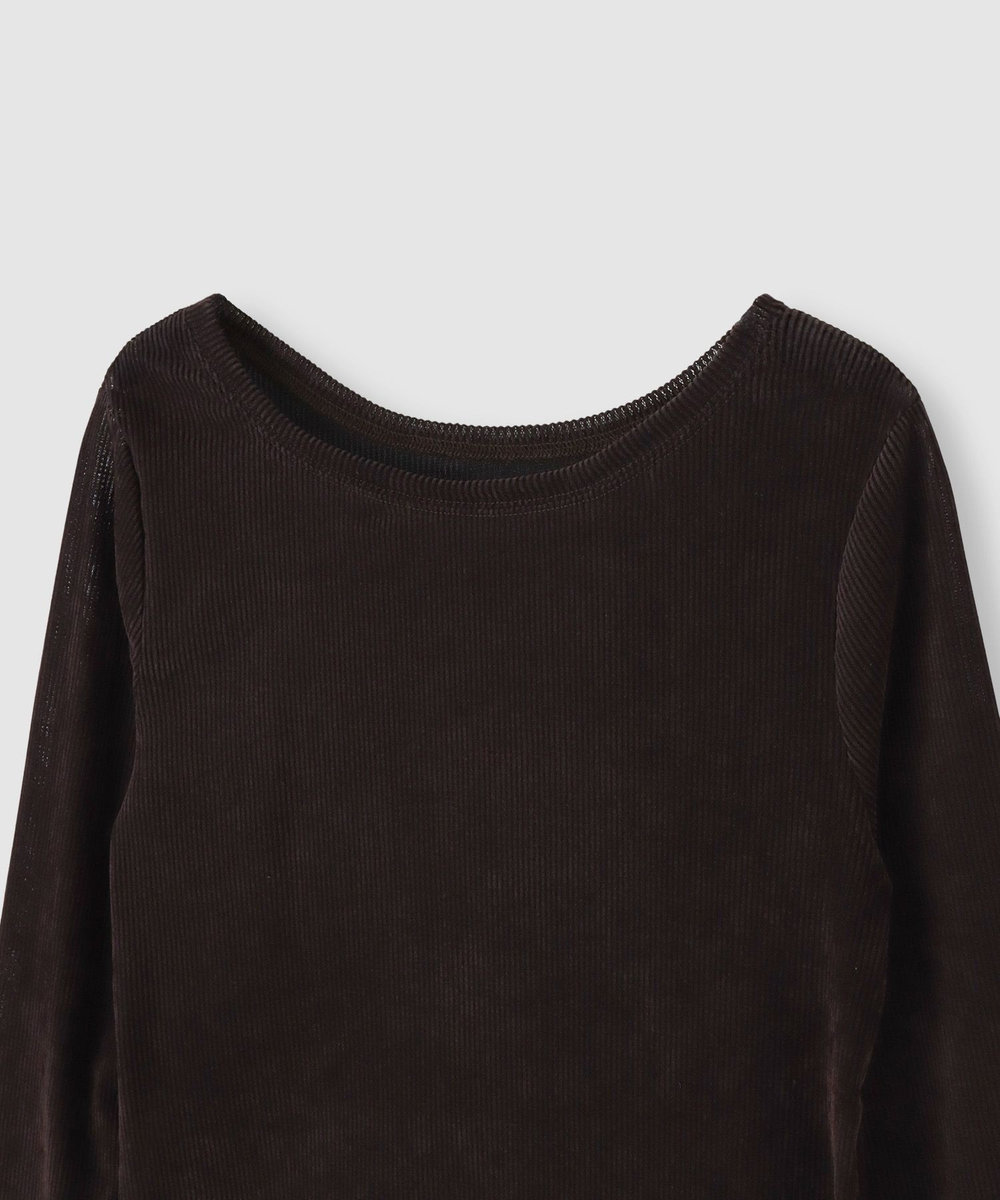 allureville シアーストライプロンT ブラウン (81)