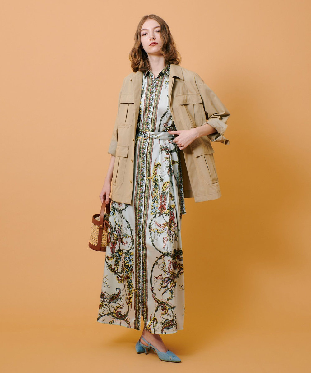 allureville シャンブレーミリタリーブルゾン ベージュ (11)