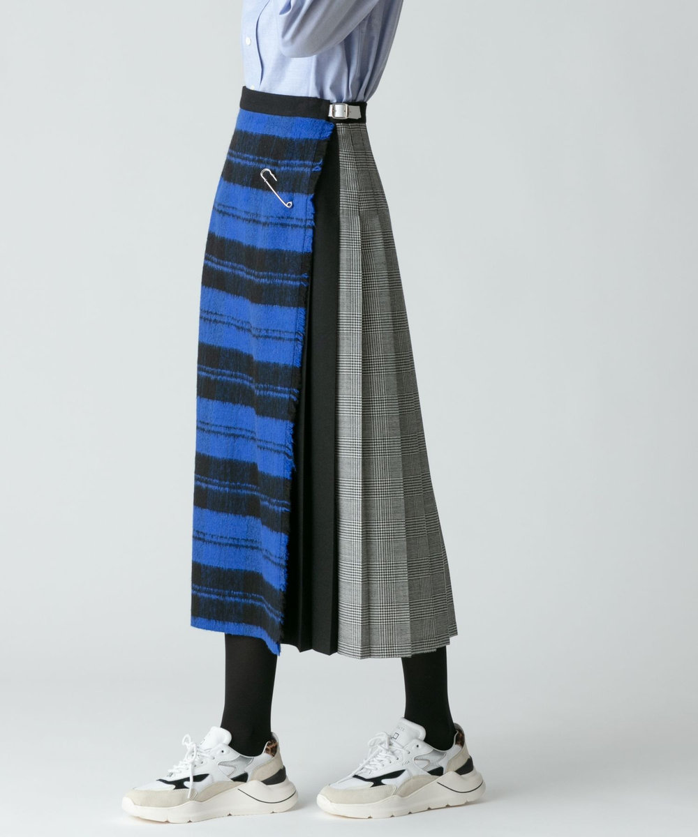 buying 【O'NEIL of DUBLIN(オニールオブダブリン)】CLASSIC PATCHWORK LONG KILT ブルー系 (68)