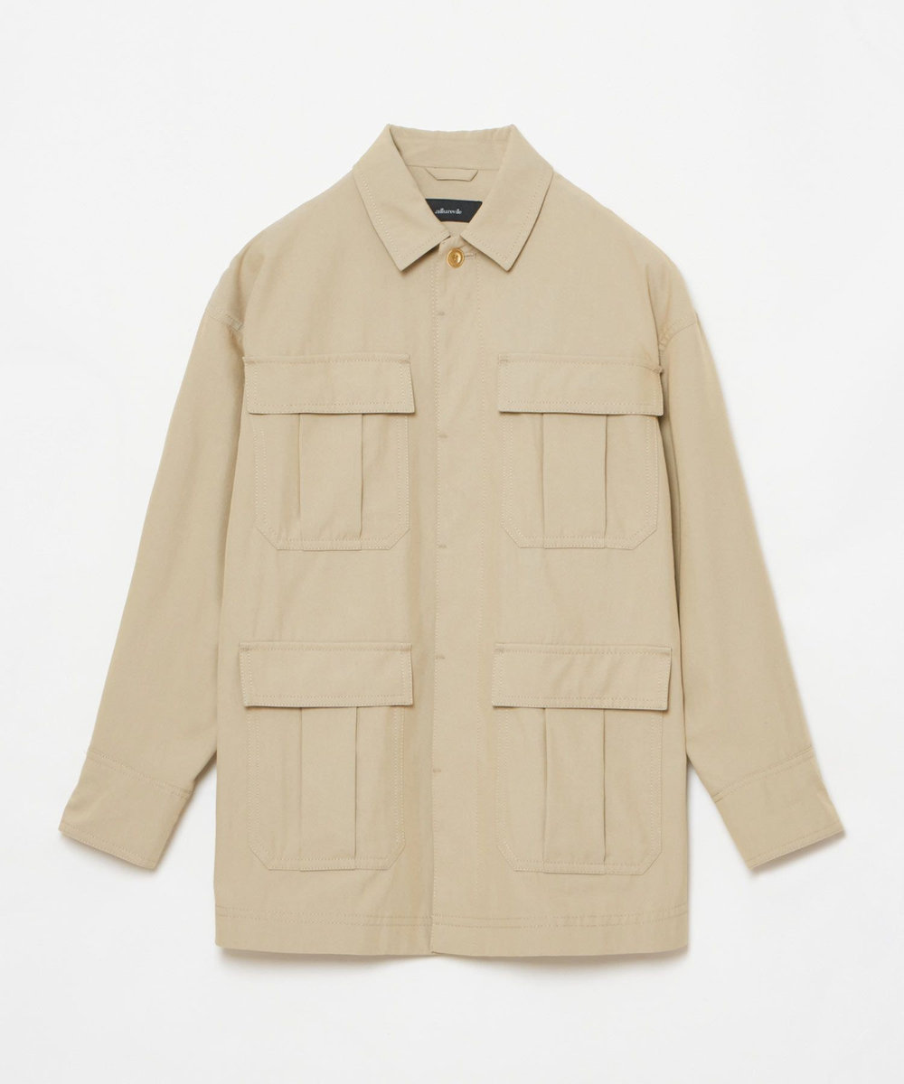 allureville シャンブレーミリタリーブルゾン ベージュ (11)