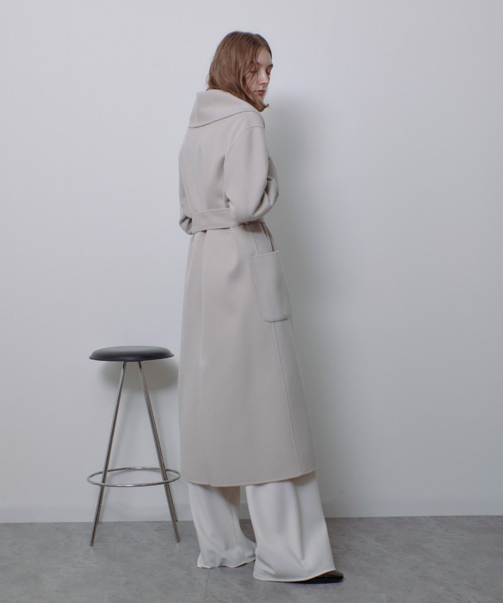 allureville カシミヤ混リバービックショールコート ベージュ (11)