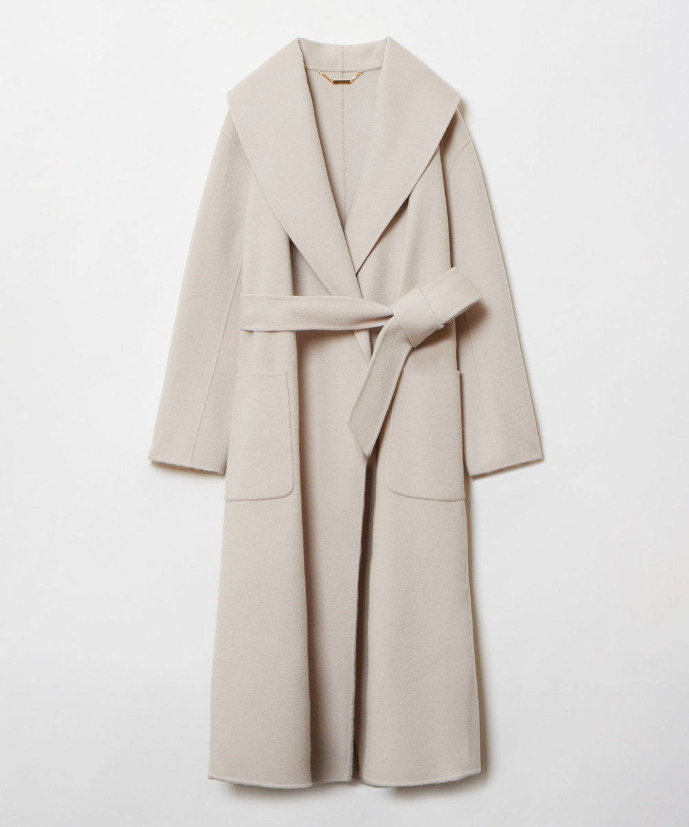 allureville カシミヤ混リバービックショールコート ベージュ (11)