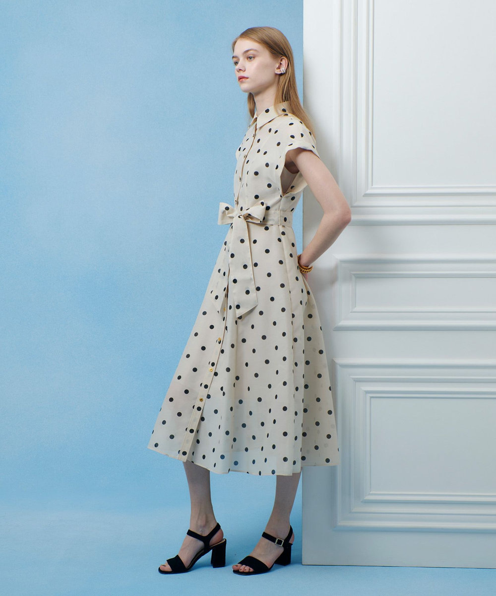 LOULOU WILLOUGHBY ◇【LOULOU WILLOUGHBY】オーガンドットワンピース ホワイト系 (08)